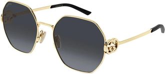 Gucci Ovaal montuur zonnebril - unisex - Zonnebrillen - Geel - 58 MM - Accessoires