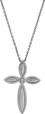 LuvMyJewelry Ariellea Sterling Silver 0.01 Ct Diamond Cross Pendant