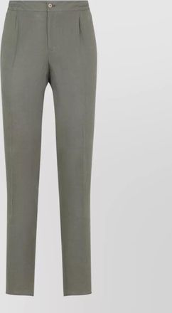 Kiton linen trousers mid rise straight leg