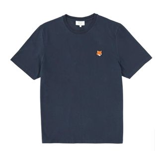 Maison Kitsun&eacute; Fox Head Patch Regular Tee - male - Maison Kitsun&eacute; - T-Shirts - Blue - XS - Tops
