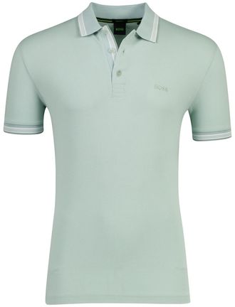 HUGO BOSS Polo Boss Green Paddy poloshirt groen met witte kraag