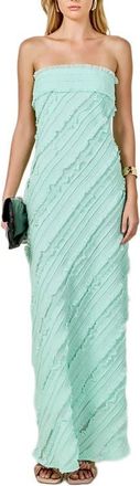 endless rose Ruffle Strapless Maxi Dress in Mint at Nordstrom, Size X-Small