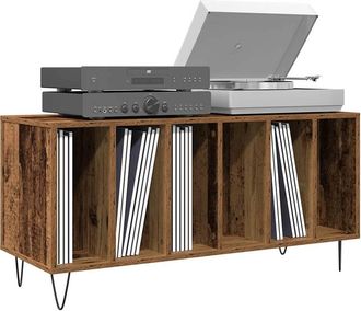 Berkfield Home Record Cabinet Old Wood 100x38x48 cm Engineered Wood in Brown | Size: 100 x 38 x 48 cm