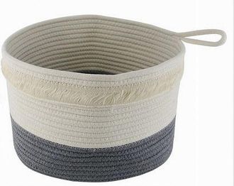 Trade Shop Trade Shop - Cestino Portabiancheria Oggetti Corda Intrecciata Cesto Organizer 30x20 Cm 10656