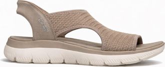 Skechers Summits Sandal - Sweetly Evol Womens Cross Strap Sandals Taupe Textile - Size UK 9
