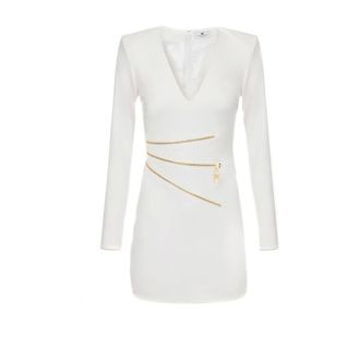 Elisabetta Franchi Short Dresses, female, White, Size: XS Short Dress