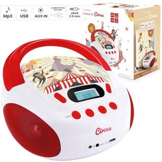 Metronic Boombox Circo Kids Stereo Lettore Cd Mp3 Usb Aux-In Per Bambini