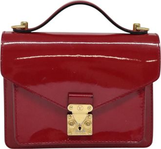 Louis Vuitton Monceau Pink Patent Leather Handbag (Pre-Owned)