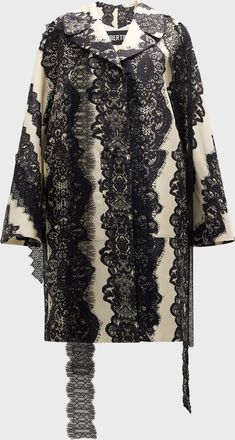Libertine - Libertine Venetian Lace-Trim Single-Breasted Coat