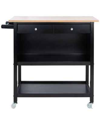 Safavieh Daley Black 2 Drawer 2 Shelf Kitchen Cart