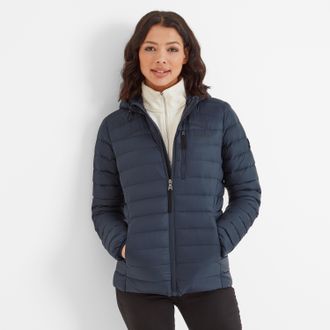TOG24 North RDS Womens Hooded Jacket Dark Indigo - Indigo Blue Polyamide - Size 10 UK