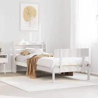 vidaXL Vidaxl - Estructura Cama Sin Colch&oacute;n Madera Maciza Pino Blanca 100x200cm