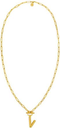 Petit Moments Paper Clip Initial Toggle Necklace in Gold-V at Nordstrom