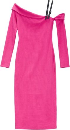 Versace Jeans Couture Abito Fibbia - Dames - Casual kleedjes - Roze - M - Katoen - Kleedjes