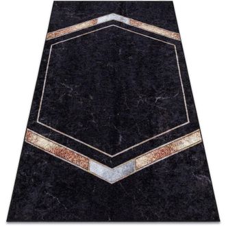 RugsX Rugsx - Alfombra Lavable Miro 52025.802 M&aacute;rmol, Geom&eacute;trico Antideslizante - Negro Black 160x220 Cm