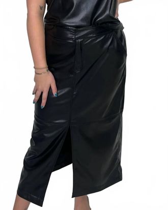 M&eacute;lissa Nepton Marina Faux Leather Midi Skirt In Black