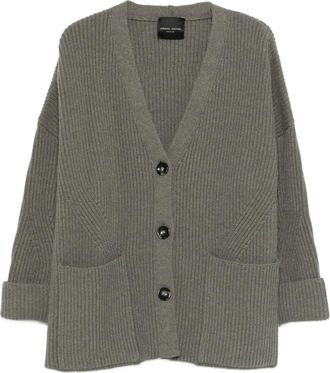 Roberto Collina Ribgebreid vest - Grijs