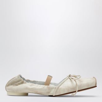 Maison Margiela Light beige square-toe calfskin ballerina flats