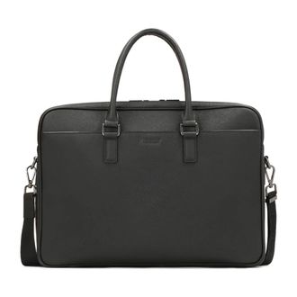 Kazar Zwarte leren heren aktetas - Heren - Laptoptassen - Zwart - ONE Size - Leer - Tassen