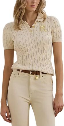 Lauren Ralph Lauren cable-knit polo top - Neutrals