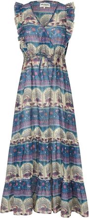 Lollys Laundry Midi Jurken - Dames - Casual kleedjes - Veelkleurig - 2XL - Kleedjes
