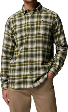 Columbia Cornell Woods Flannel Long Sleeve Shirt In Greenscape Backland Tartan