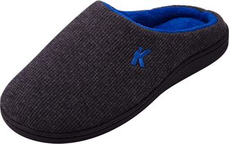 Generic Women Slippers for Men Plush Comfortable Soft Non-Slip Comfortable Cotton Memory Foam Slippers for Indoor Outdoor, blue, 5 UK