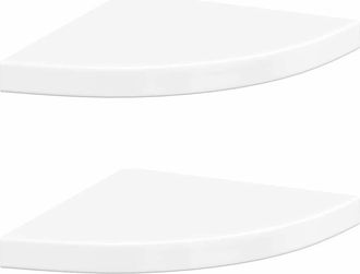 vidaXL Vidaxl - Estante Flotante De Pared 2 Uds Mdf Blanco Brillo 35x35x3,8 Cm