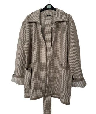 Joseph Beige Wool Tie Belt Cardigan Size M