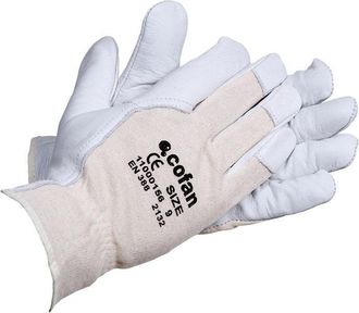 cofan Cofan - Guantes De Piel De Vacuno Y Dorso De Punto Transpirables T-9 (bl&iacute;ster 12 Pares)