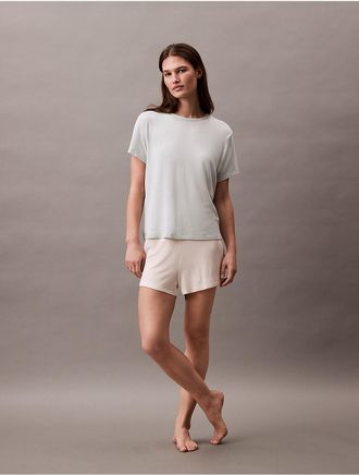 Calvin Klein Womens Ultra Soft Modal Relaxed T-Shirt - Green - XS