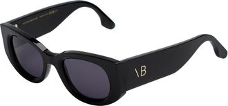 Victoria Beckham Moderne ovale zonnebril met acetaat montuur - Dames - Zonnebrillen - Zwart - ONE Size - Accessoires