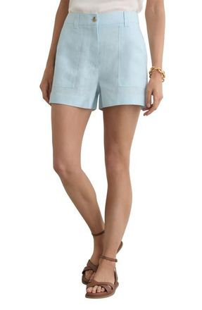 Reiss Ashby Linen Shorts in Light Blue at Nordstrom, Size 12 Us