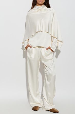 R&oacute;he Loose-fit Satin Trousers, Womens, Cream