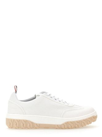 Thom Browne Leather Canvas Sneaker - White