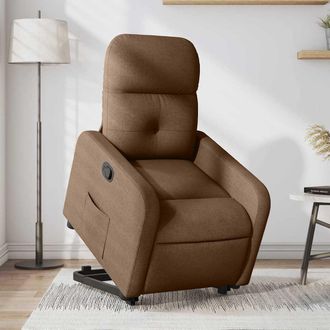 vidaXL Sill&oacute;n Reclinable Elevable De Tela Marr&oacute;n Vidaxl