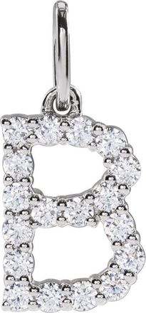 Diamond2Deal 14k Gold 1/4ct Lab-Grown Diamond Initial B Pendant