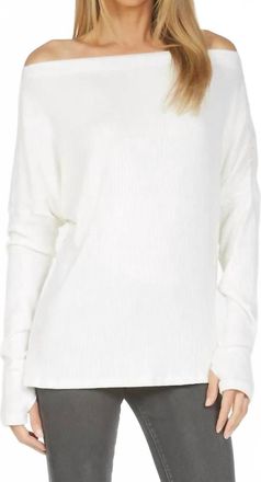Michael Lauren Santos Le Drop Shoulder Sweater Top In Ivory