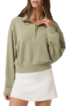 Travis Mathew Skyloft Printed Quarter Zip Sweatshirt in Oil Green Multi at Nordstrom, Size Xx-Large