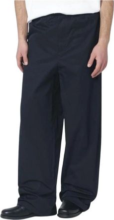 Jil Sander Wijde Katoenen Broek - Heren - Wijde Broeken - Blauw - S - Katoen - Broeken