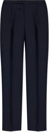 Etro Wollen Broek met Plooien - Heren - Nette broeken - Blauw - XL - Wol - Broeken