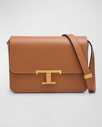 セール♪2WAY TOD'S T timeless Crossbody TSI CARTELLA Woman BLACK T Timeless Crossbody Bag in Leather Mini