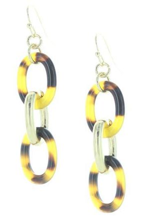 Olivia Welles Resin Link Drop Earrings in Gold /Brown at Nordstrom Rack