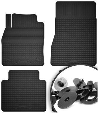 OEM Alfombrillas De Goma + Topes Para: Nissan X-trail Iii T32 Fl De 7 Plazas (2017-2021)