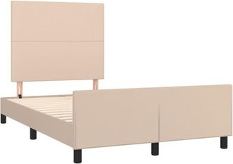vidaXL Vidaxl - Estructura Cama Sin Colch&oacute;n Cuero Sint&eacute;tico Capuchino 120x190cm