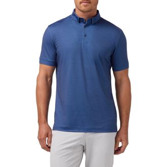 Mizzen+Main Versa Trim Fit Performance Golf Polo in Midnight Navy Diamond Shadow at Nordstrom, Size X-Large