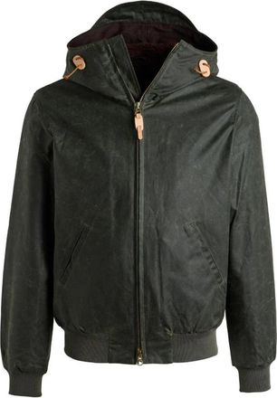 Manifattura Ceccarelli 7082-Wx Bomberjack met capuchon - Heren - Bomber jackets - Groen - 4XS - Katoen - Jassen