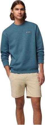 Columbia Meridian Creek Crew - Heren - Sportshirts - Blauw - M - Katoen - Fitness