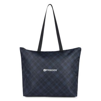 Freddy Shopper tartan in poliestere con zip e logo FREDDY