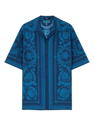 Versace barocco-print short-sleeve shirt - Blue